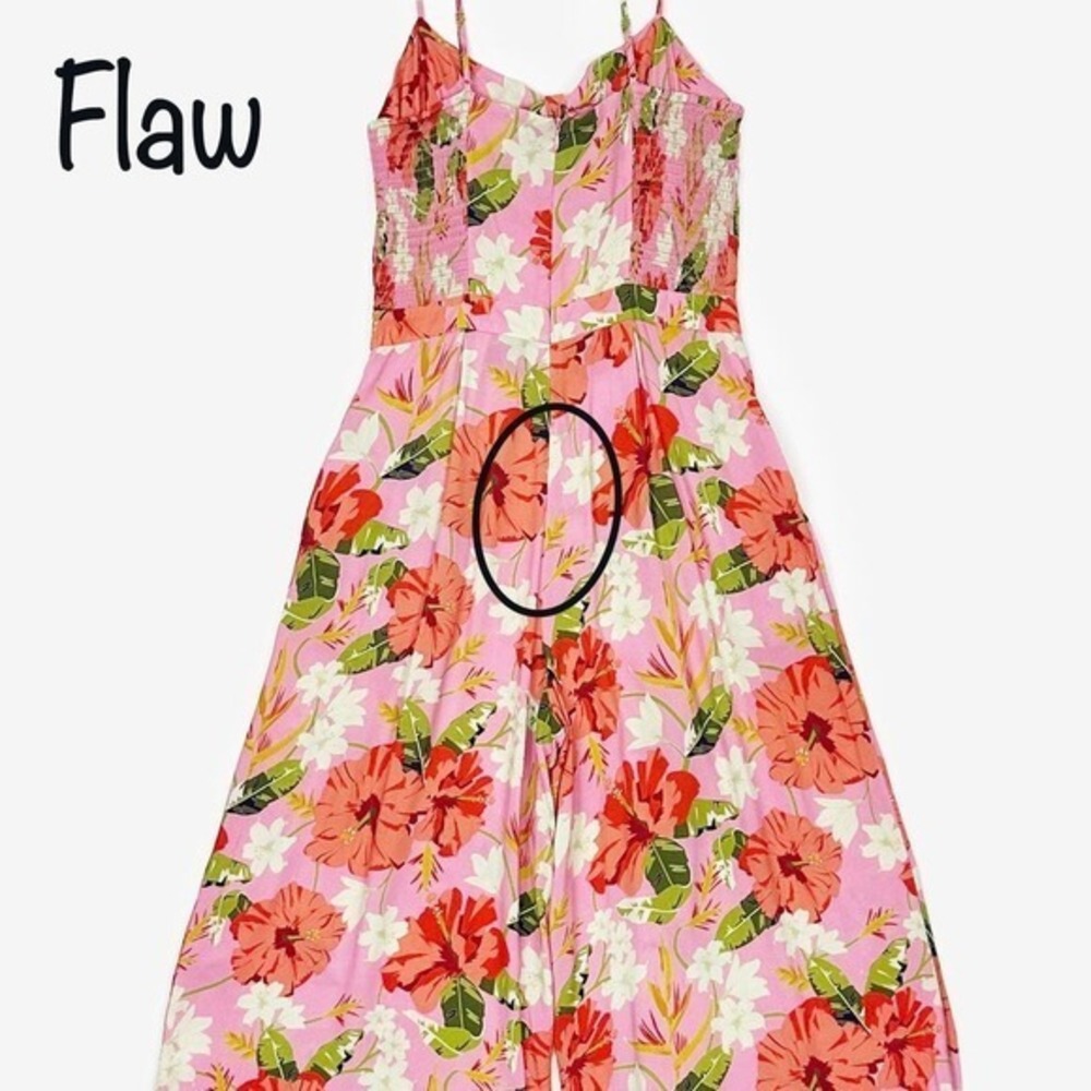Yumi Kim Pretty Chic Jumpsuit Size 8 Mai Tai Pink Floral Resort Vacation Flowy - Picture 10 of 12